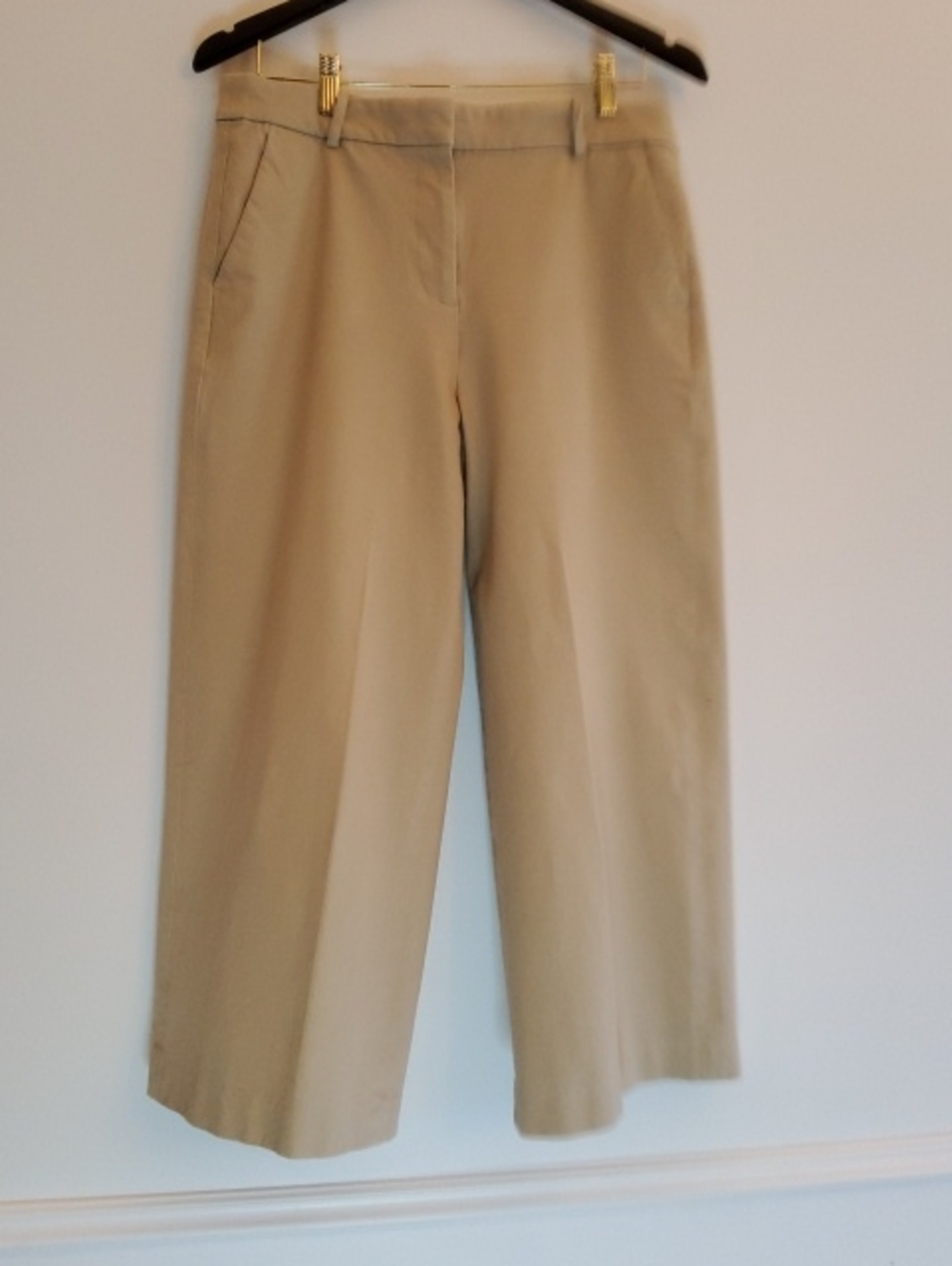 J. Crew Khaki Wide-Leg Crop Pant